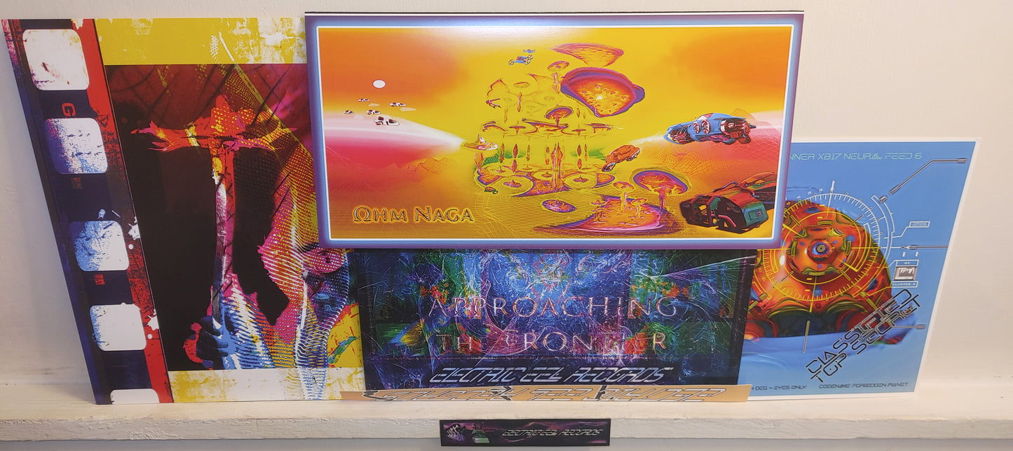 OhmNaga - Approaching the Frontier - Deluxe Glow-in-Dark UV Vinyl Gatefold LP and 11"x11" Art Folio - Limited 1st and LAST UV Vinyl Pressing of 500 Copies