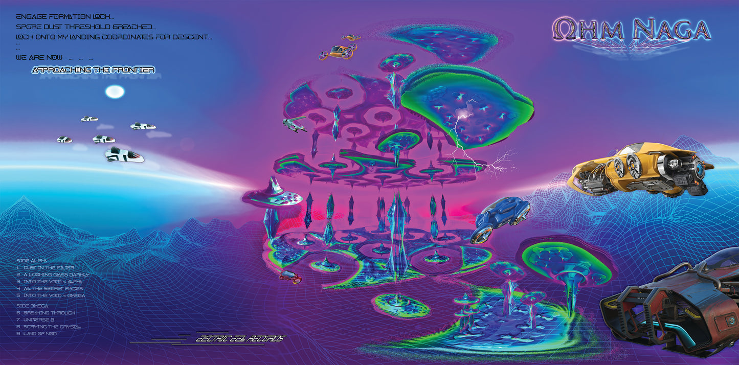 OhmNaga - Approaching the Frontier - Deluxe Glow-in-Dark UV Vinyl Gatefold LP and 11"x11" Art Folio - Limited 1st and LAST UV Vinyl Pressing of 500 Copies